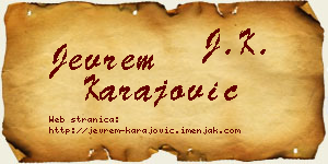 Jevrem Karajović vizit kartica